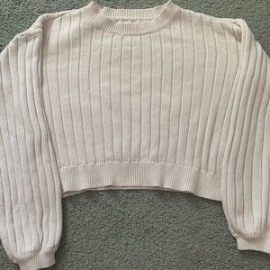 LA Hearts cream cropped sweater